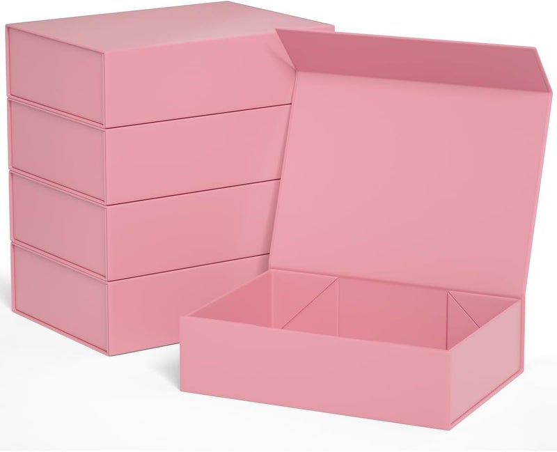 ROSTELACK Pink Gift Boxes 11.9" x 8.5" x 3.3" with Magnetic Closure Lid Gift Box for Presents,Bridesmaid Gifts Boxe,Cute Boxes,Birthday Gift Box,Luxury for Gift Packaging, Magnetic Gift Boxe for Wrapping Gifts - Image 1